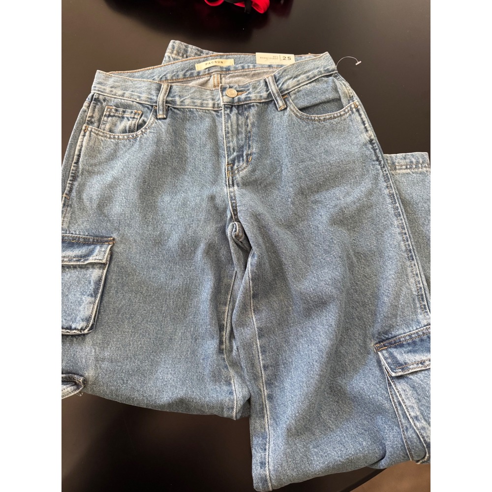 Pacsun Women's Blue '90s Baggy Cargo Jeans Size 25 NWT MSRP $90 - Picture 5 of 5